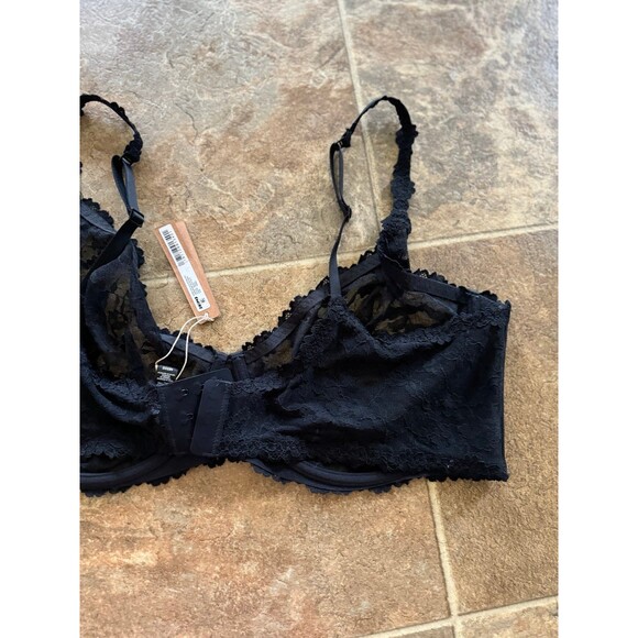 Skims Stretch Lace Underwire Scoop Bra Size 46DDD Onyx - Picture 6 of 7